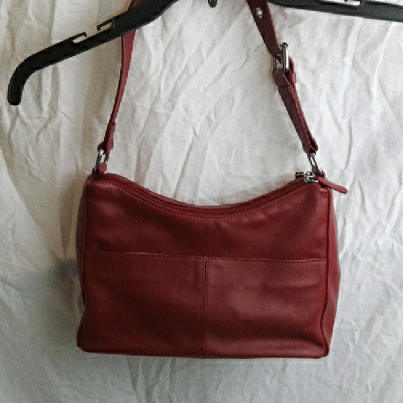 Kim Rogers Red Leather Shoulder Bag - Picture 2 of 11